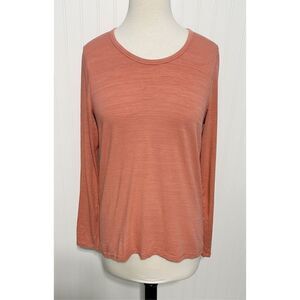 All In Motion Women's Peekaboo Back Long Sleeve Yoga Top Shirt Coral Size Medium